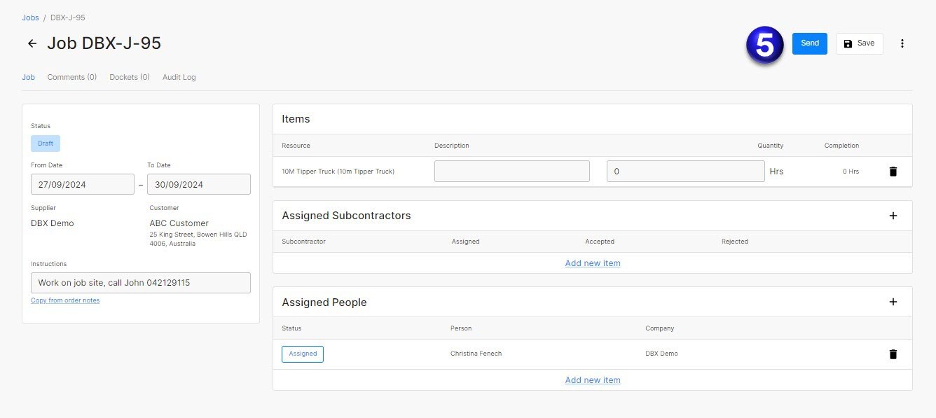 How to create a Job Allocation - Web View