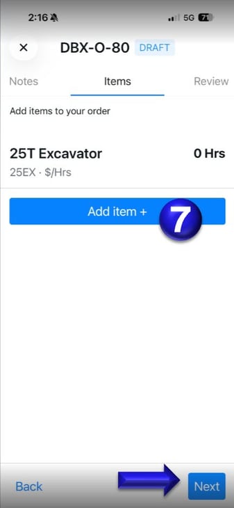 Add items Order
