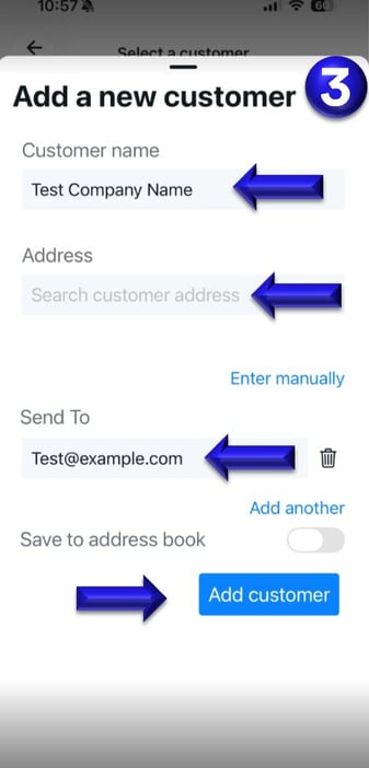 Add new customer