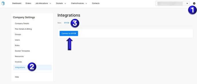 Connect to MYOB