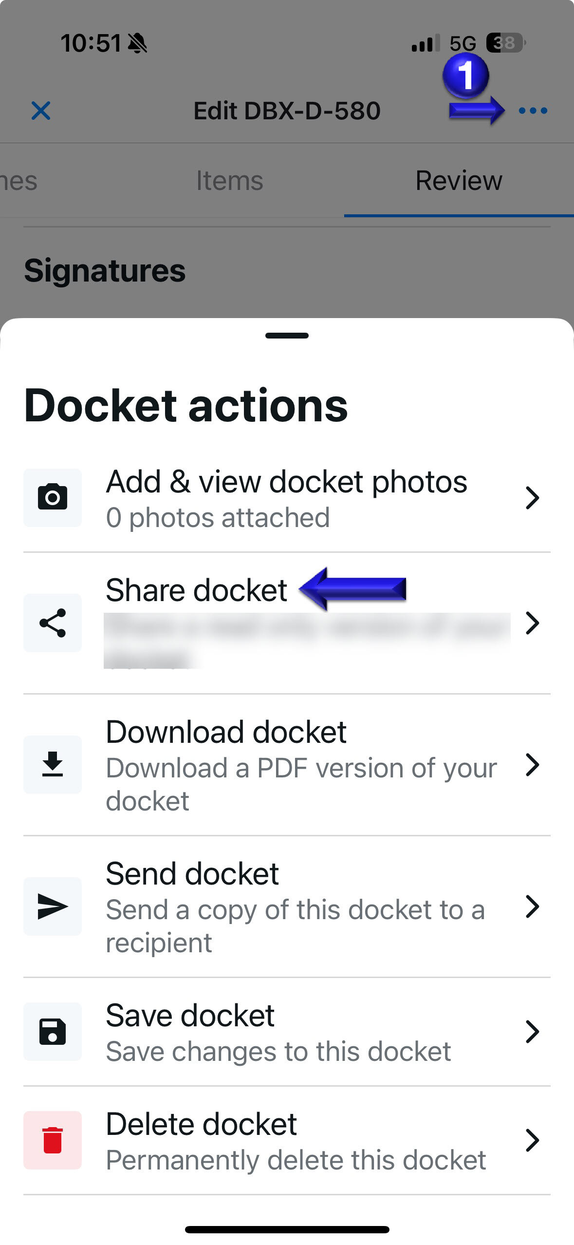 Share a Docket on the Docketbook - Site Dockets App