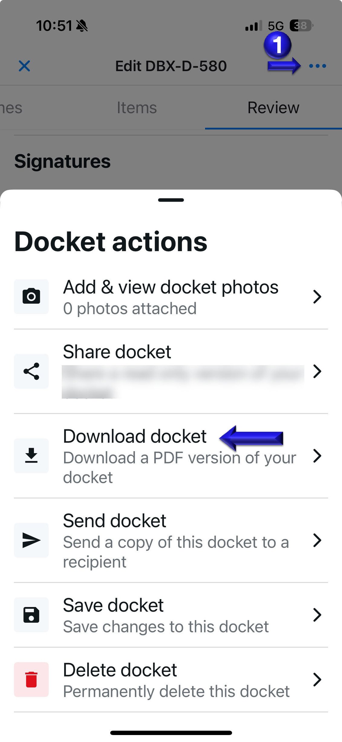 Download a Docket using Docketbook App