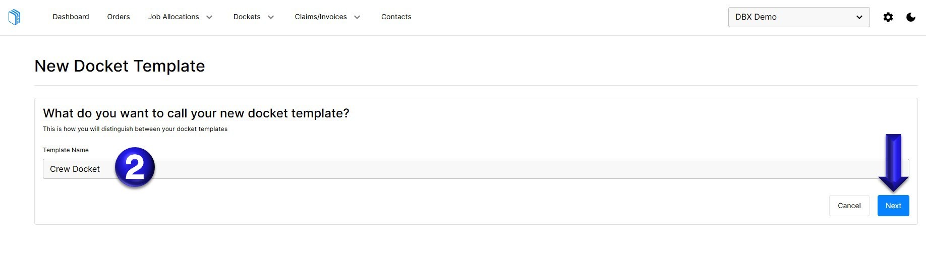 How to create a Crew Docket Template - Web View