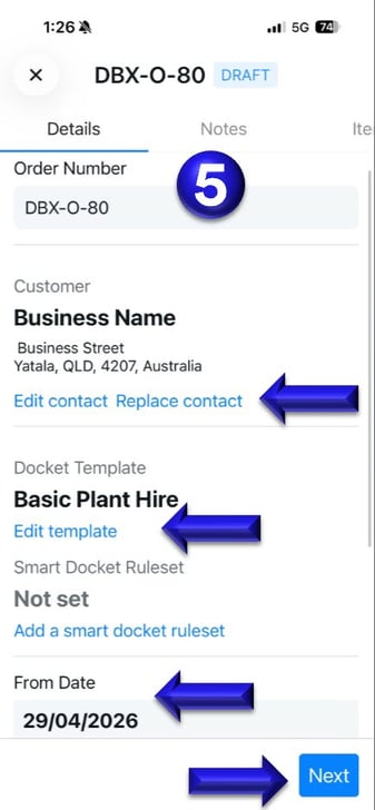 Order details