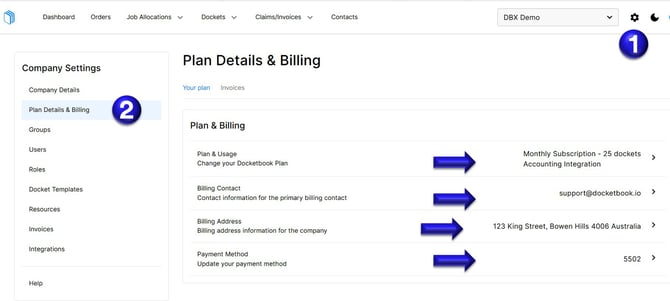 Plan Details and Billing